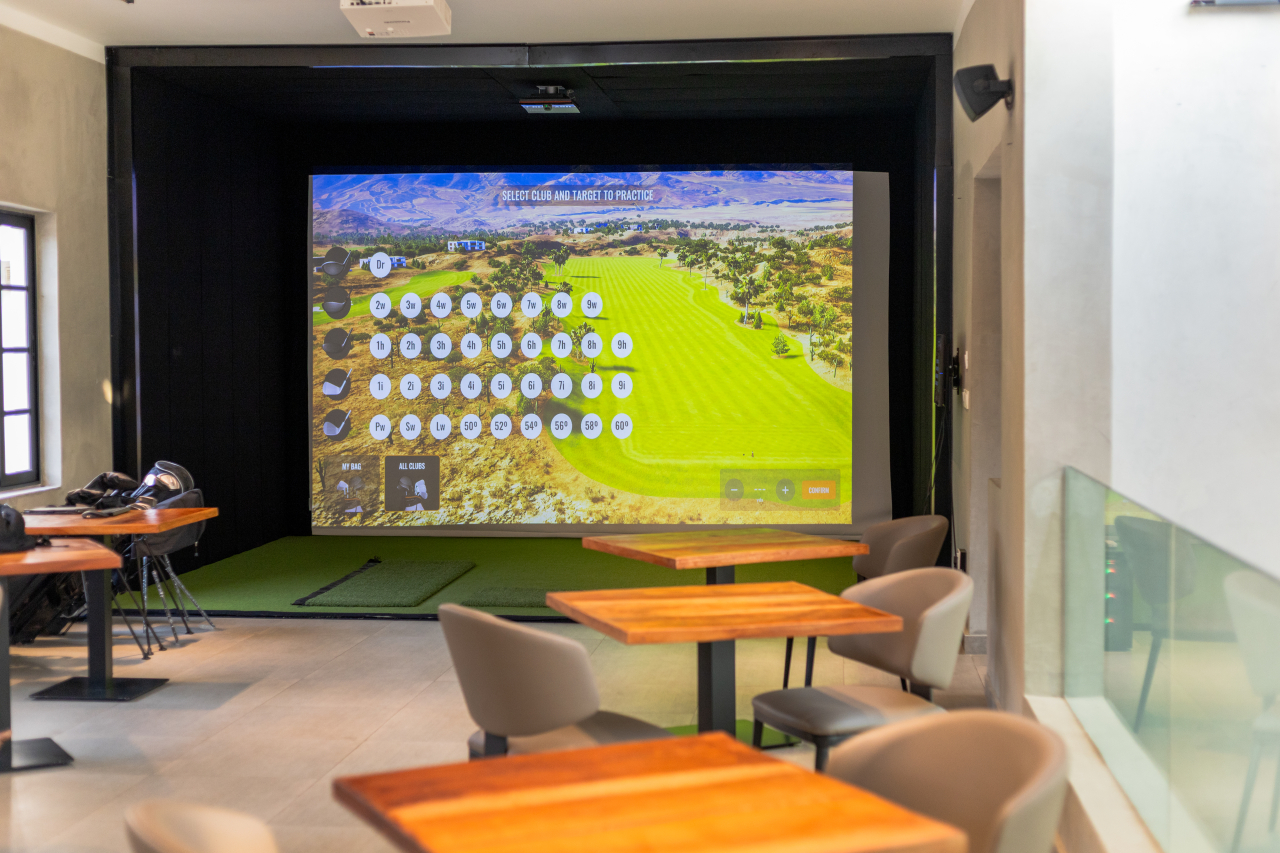 Indoor Golf Simulator Screen Area at Court 5 Lagos