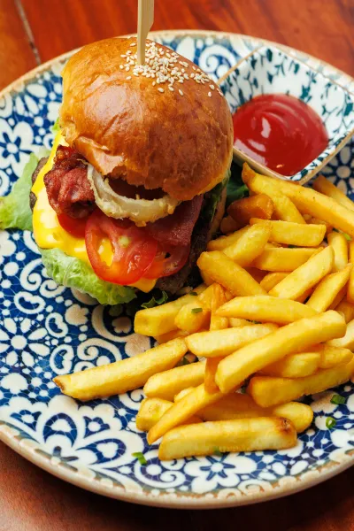 Crispy Chicken Burger with Fries
